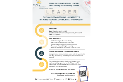 SSPH+ Emerging Health Leaders (EHL) Skills Training & Leadership Course: Customer Centricity & Storytelling – Perspectives from the Communication Industry