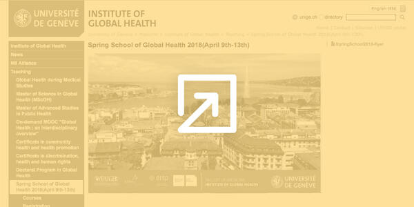 Spring School of Global Health in Geneva